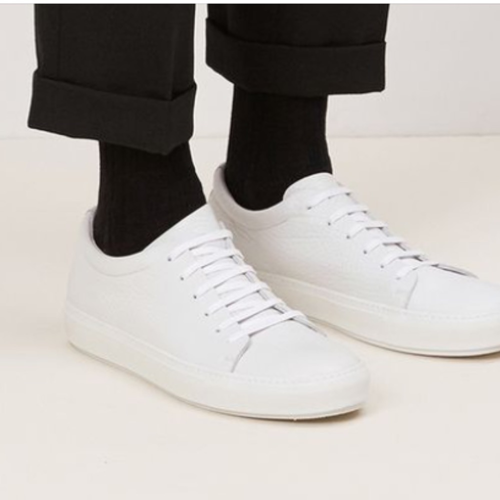 UNISEX ACNE STUDIOS Adrian/Adriana white sneakers ladies size 40 men’s size 7 - Picture 2 of 14